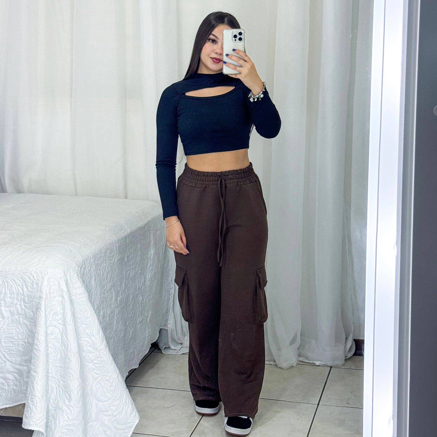 Wide Leg Cargo Moletom