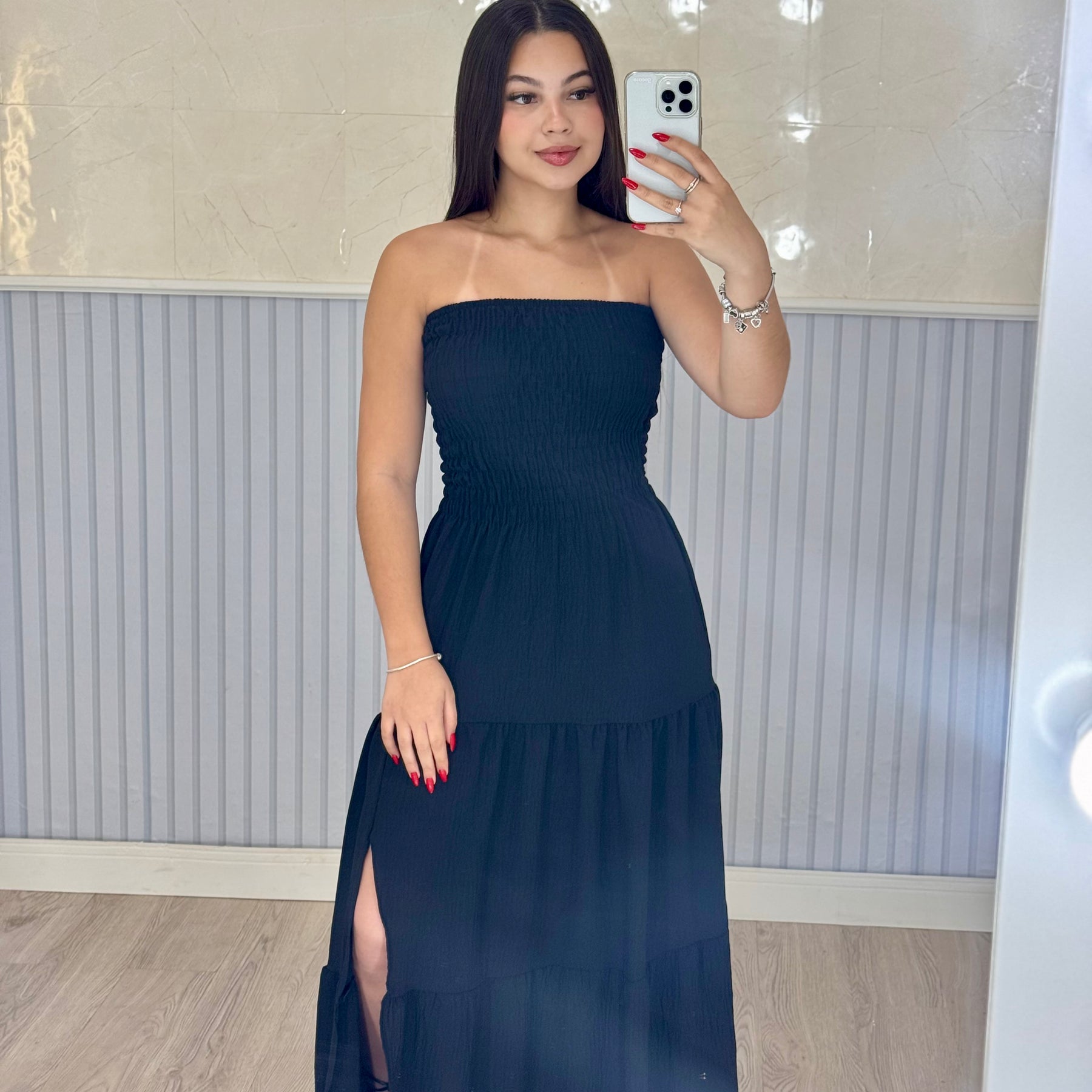 Vestido Longo Lastex Lauren