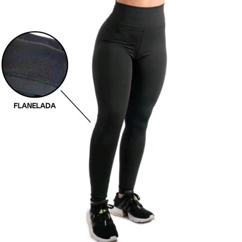 Legging Flanelada Grossa Calça Leg Peluciada Forrada Por Dentro Costura Reforçada Calça Térmica