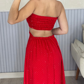 Vestido Longo Tomara Que Caia Strass Íris