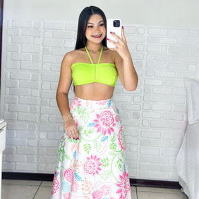Conjunto Cropped + Saia Longa Summer