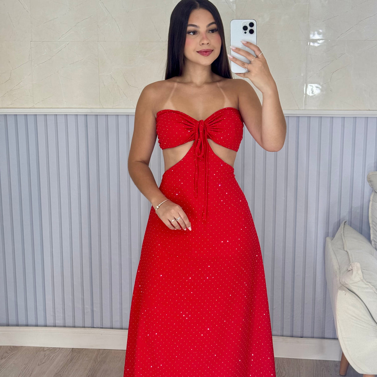 Vestido Longo Tomara Que Caia Strass Íris