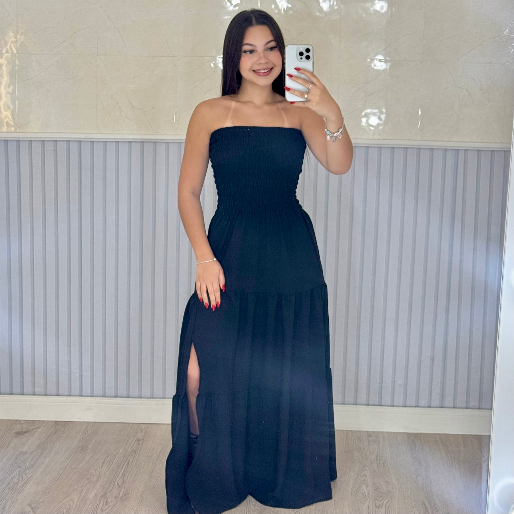 Vestido Longo Lastex Lauren