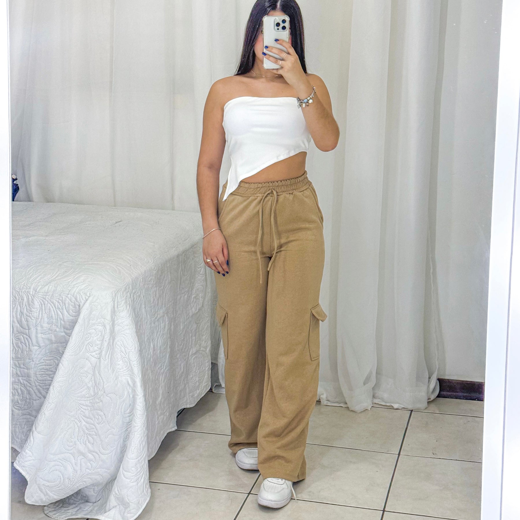 Wide Leg Cargo Moletom