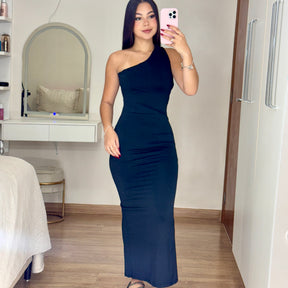 Vestido Longo Nula Manga Costas Abertas