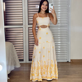 Vestido Longo Estampado Camile