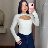 Body Manga Longa com Recorte Livia