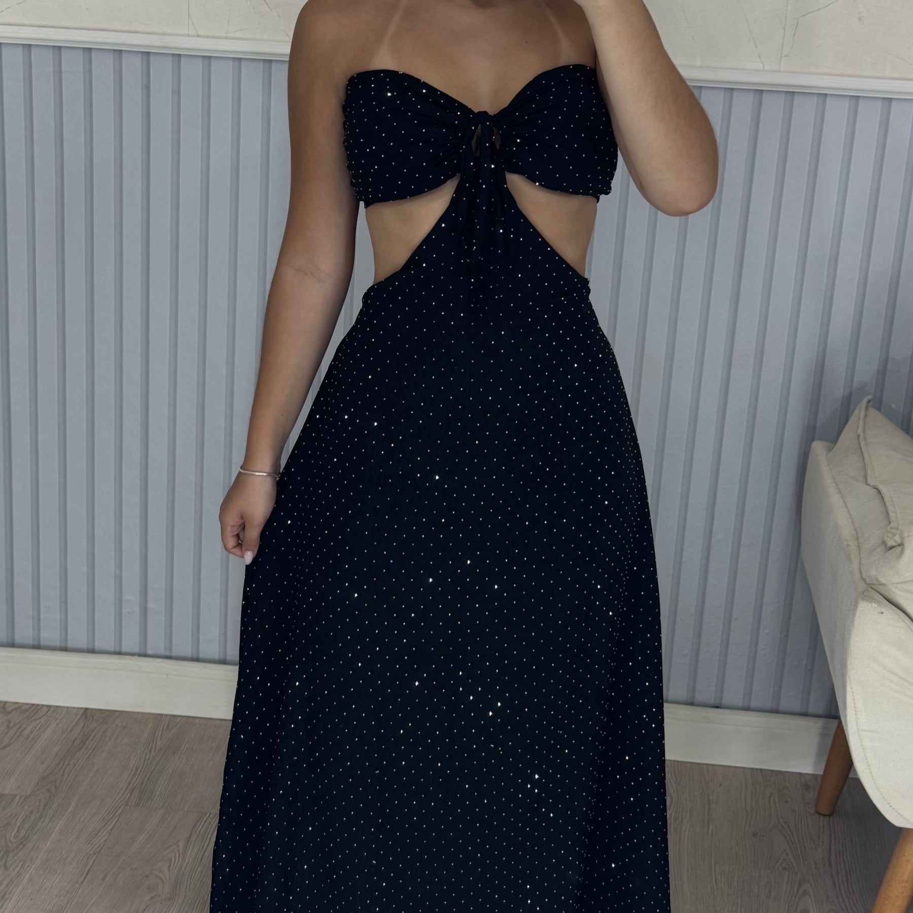 Vestido Longo Tomara Que Caia Strass Íris