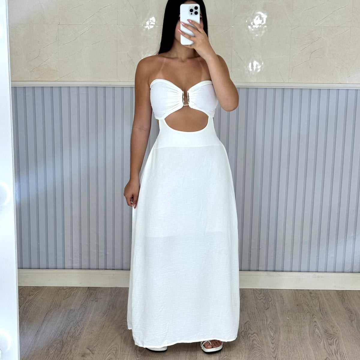 Vestido Longo Mariana Com Decote Frontal