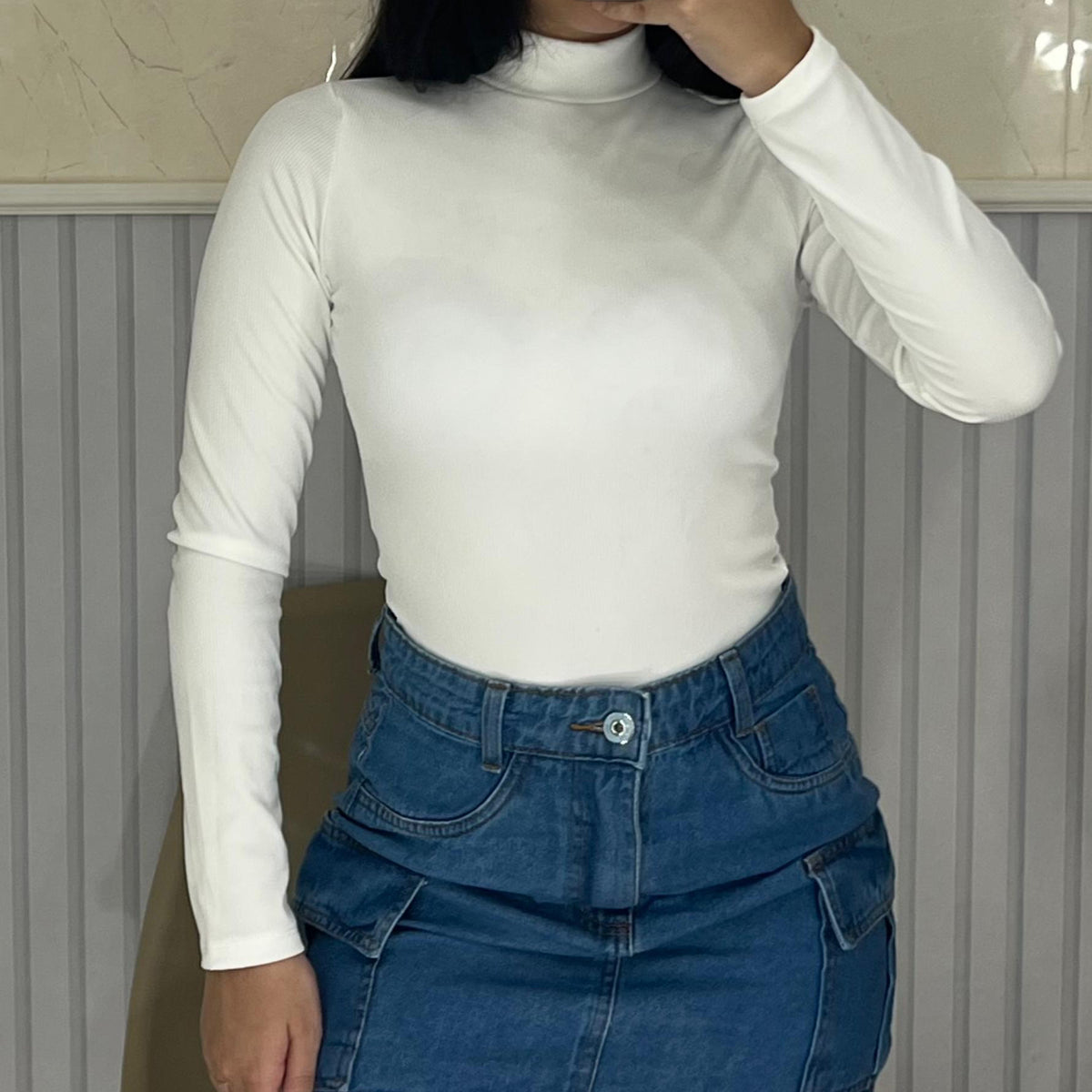 Body Canelado Manga Longa