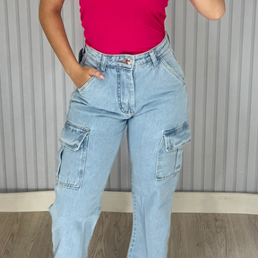 Wide Leg Cargo New 2 Bolsos