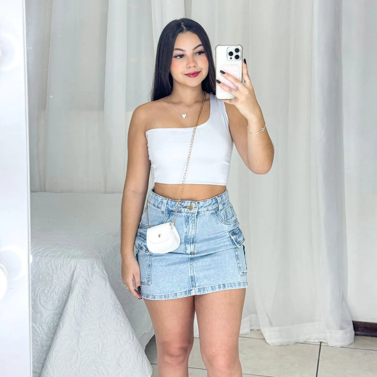 saia feminina, saia jeans, saia midi, saia curta, saia